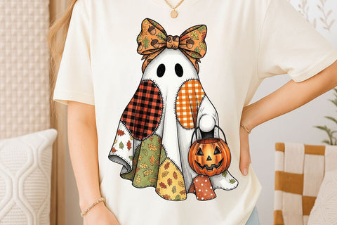 Cute Fall Ghost PNG| Girly Halloween Sublimation Png. Sublimation CosmosFineArt 