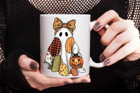 Cute Fall Ghost PNG| Girly Halloween Sublimation Png. Sublimation CosmosFineArt 