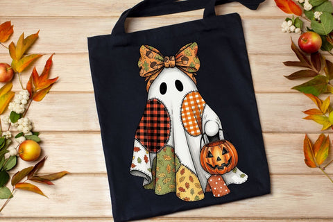 Cute Fall Ghost PNG| Girly Halloween Sublimation Png. Sublimation CosmosFineArt 