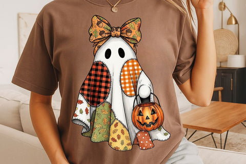 Cute Fall Ghost PNG| Girly Halloween Sublimation Png. Sublimation CosmosFineArt 