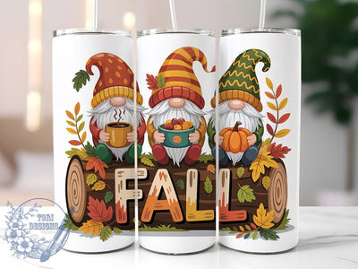 Cute Fall Gnomes Autumn Leaves Tumbler, Autumn Gnome Wrap, 20oz Sublimation, Cute Gnome Mug, Fall Tumbler Design, Autumn Leaves Tumbler, Thanksgiving Gnome Wrap Sublimation ToriDesigns 