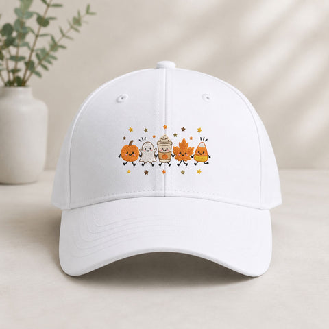 Cute Fall Halloween Friends Machine Embroidery Design – Pumpkin Ghost Coffee Maple Leaf Candy Corn Embroidery File Embroidery/Applique DESIGNS PatternFeed8 