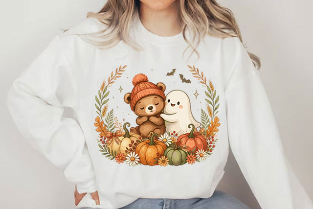 Cute fall highland cow ghost PNG Designs Sublimation shah alam 