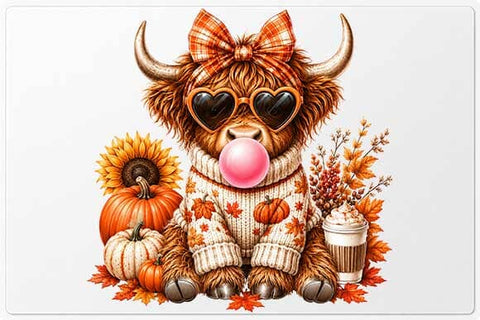 Cute Fall Highland Cow PNG Digital Download SVG BillahCrafts 