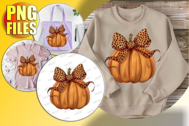 Cute Fall Pumpkin with Bow Clipart - Sublimation PNG Sublimation afrosvg 