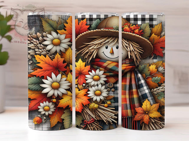 Cute Fall Scarecrow Farm Tumbler Wrap, Cute Fall Tumbler, 20oz Skinny Tumbler, Sublimation Download, Fall Tumbler Png, Harvest Tumbler Design, Farmhouse Tumbler Sublimation Lara' s Designs 