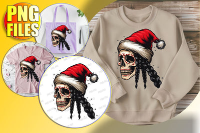 Cute Fall Skull with Bow Sublimation Clipart - Halloween Design Sublimation afrosvg 
