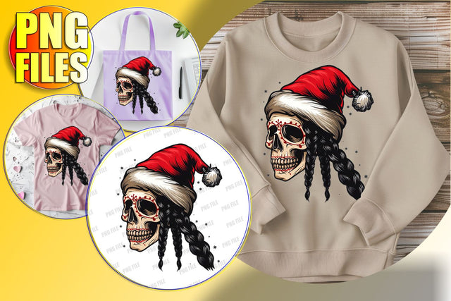 Cute Fall Skull with Bow Sublimation Clipart - Halloween Design Sublimation afrosvg 