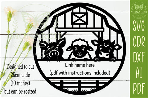 Cute Farm Animals Name Sign SVG, Personalized Barn Decor SVG APInspireddesigns 