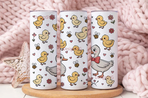 Cute Farm Animals Tumbler Wrap Sublimation DesignSVG 