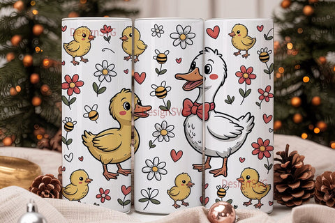Cute Farm Animals Tumbler Wrap Sublimation DesignSVG 