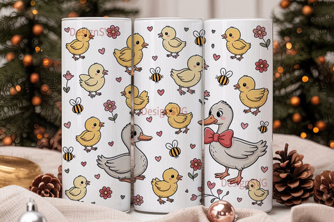 Cute Farm Animals Tumbler Wrap Sublimation DesignSVG 