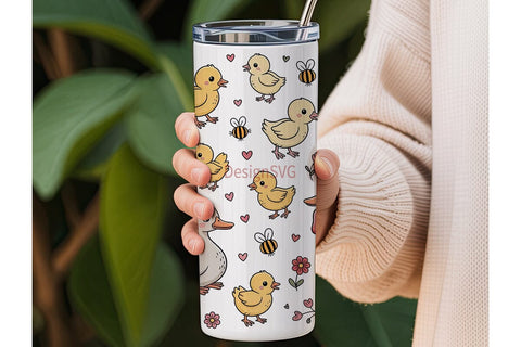 Cute Farm Animals Tumbler Wrap Sublimation DesignSVG 