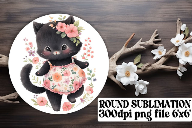 Cute Feline Circle Prints for Creative Projects Sublimation afrosvg 