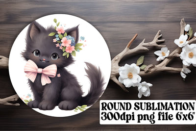 Cute Feline Circle Prints for Creative Projects Sublimation afrosvg 