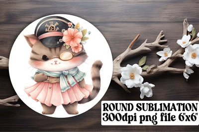 Cute Feline Circle Prints for Creative Projects Sublimation afrosvg 