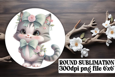 Cute Feline Circle Prints for Creative Projects Sublimation afrosvg 