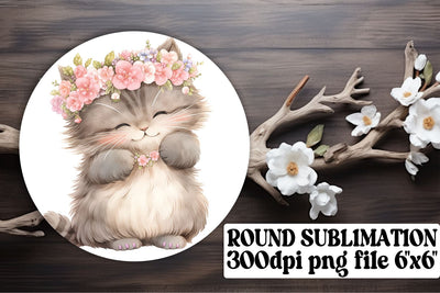 Cute Feline Circle Prints for Creative Projects Sublimation afrosvg 