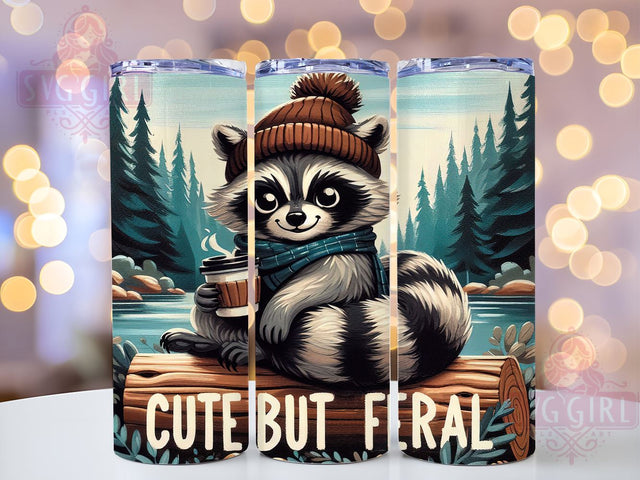 Cute Feral Girl Tumbler, Funny Sarcastic Design, 20 oz Tumbler Wrap, Digital Download, Sublimation PNG, Quirky Gift, Feral Girl Decor, Humorous Tumbler Sublimation SvggirlplusArt 