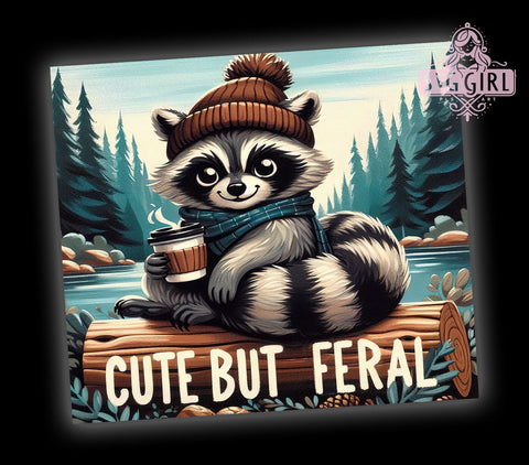 Cute Feral Girl Tumbler, Funny Sarcastic Design, 20 oz Tumbler Wrap, Digital Download, Sublimation PNG, Quirky Gift, Feral Girl Decor, Humorous Tumbler Sublimation SvggirlplusArt 