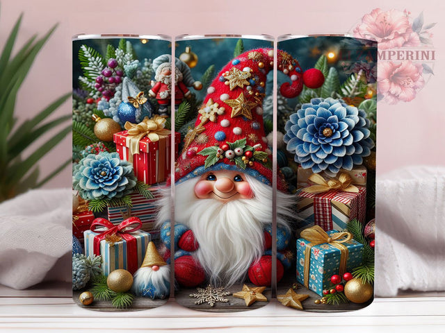 Cute Festive Christmas Gnome Tumbler, Xmas Gnome Art, Christmas Tumbler, 20Oz Wrap Design, Holiday Sublimation, Festive Gnome Design, Winter Gnome Art Sublimation Li Zamperini 