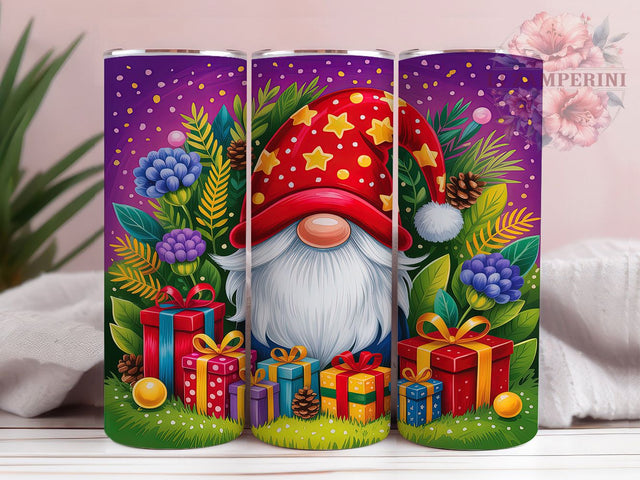 Cute Festive Christmas Gnome Tumbler, Xmas Gnome Art, Christmas Tumbler, 20Oz Wrap Design, Holiday Sublimation, Festive Gnome Design, Winter Gnome Art Sublimation Li Zamperini 