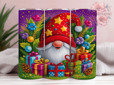 Cute Festive Christmas Gnome Tumbler, Xmas Gnome Art, Christmas Tumbler, 20Oz Wrap Design, Holiday Sublimation, Festive Gnome Design, Winter Gnome Art Sublimation Li Zamperini 