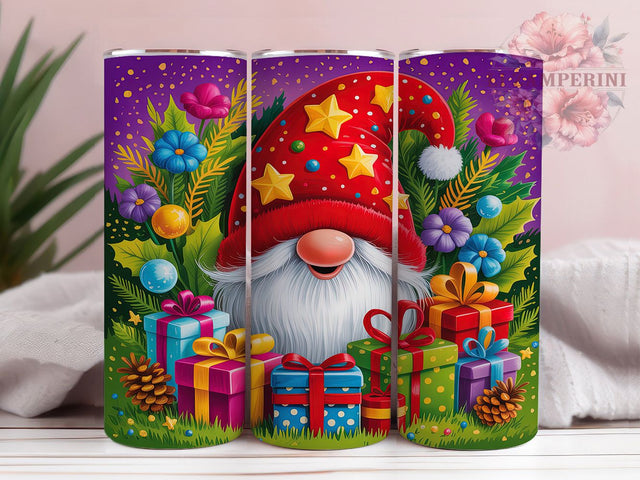 Cute Festive Christmas Gnome Tumbler, Xmas Gnome Art, Christmas Tumbler, 20Oz Wrap Design, Holiday Sublimation, Festive Gnome Design, Winter Gnome Art Sublimation Li Zamperini 