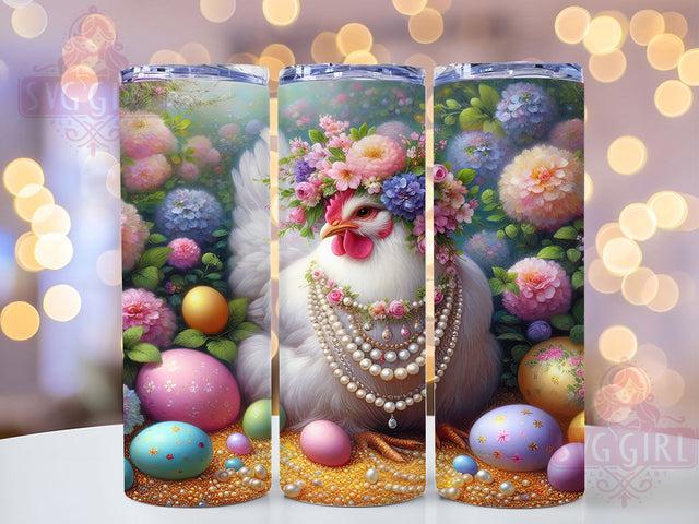 Cute Festive Easter Chicken Tumbler, Cute Chicken Tumbler, Festive Chicken Wrap, Spring Chicken Wrap, Stylish 20oz Wrap, Sublimation Design, Trendy Gift Idea Sublimation SvggirlplusArt 