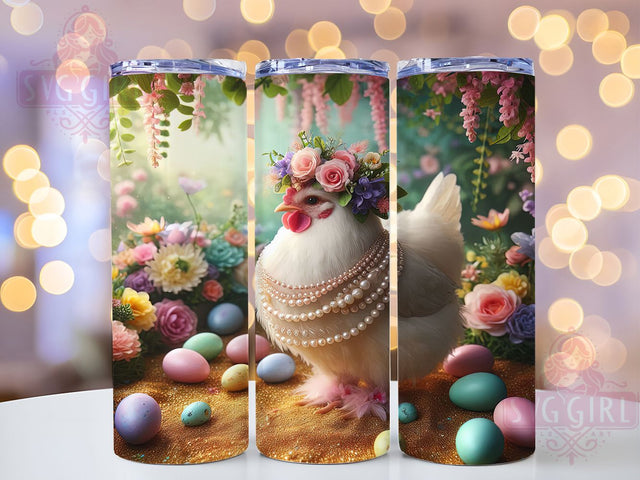 Cute Festive Easter Chicken Tumbler, Cute Chicken Tumbler, Festive Chicken Wrap, Spring Chicken Wrap, Stylish 20oz Wrap, Sublimation Design, Trendy Gift Idea Sublimation SvggirlplusArt 