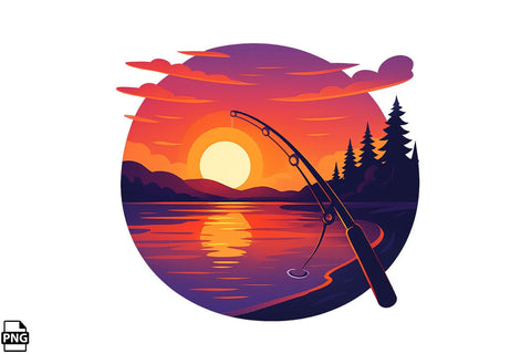 Cute Fishing Clipart PNG Bundle Printable File Sublimation Creativedesigntee 