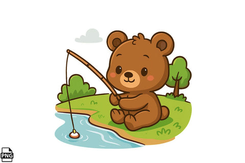 Cute Fishing Clipart PNG Bundle Printable File Sublimation Creativedesigntee 