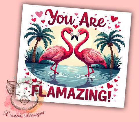 Cute Flamingo Summer Tumbler Wrap, Flamazing Flamingo, Tumbler Wrap, Sublimation Design, Cute Flamingo, Summer Decor, Motivational Gift, Tropical Vibes Sublimation Lara' s Designs 