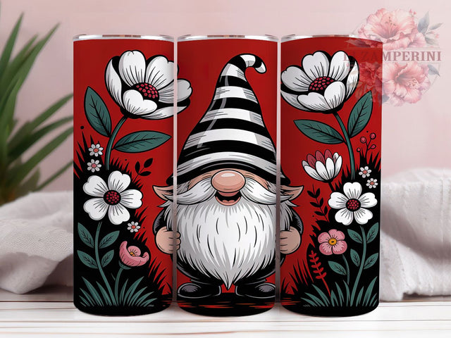 Cute Floral Christmas Gnome Tumbler, Red Holiday Gnome, Festive Gnome Design, 20Oz Wrap Design, Christmas Sublimation, Floral Winter Art, Adorable Gnome Theme Sublimation Li Zamperini 
