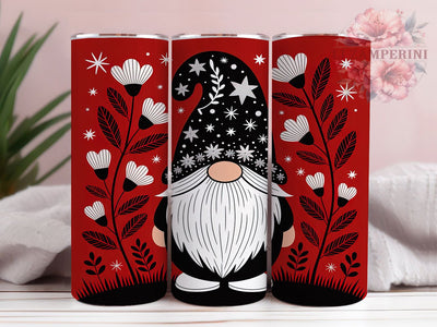Cute Floral Christmas Gnome Tumbler, Red Holiday Gnome, Festive Gnome Design, 20Oz Wrap Design, Christmas Sublimation, Floral Winter Art, Adorable Gnome Theme Sublimation Li Zamperini 