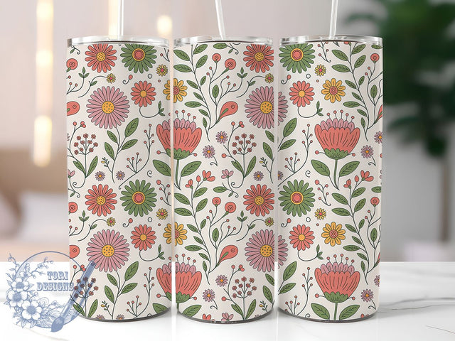 Cute Floral Coquette Tumbler, Flower Coquette Tumbler, Girly 20oz Wrap, Sublimation Design, Feminine Gift Idea, Whimsical Flower Wrap, Stylish Coquette Tumbler Sublimation ToriDesigns 