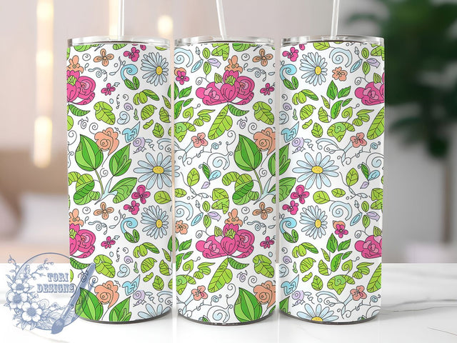Cute Floral Coquette Tumbler, Flower Coquette Tumbler, Girly 20oz Wrap, Sublimation Design, Feminine Gift Idea, Whimsical Flower Wrap, Stylish Coquette Tumbler Sublimation ToriDesigns 