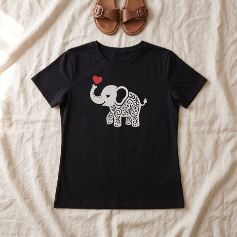 Cute Floral Elephant Embroidery Design – Baby Elephant with Heart Boho Animal Machine Embroidery File Embroidery/Applique DESIGNS PatternFeed8 
