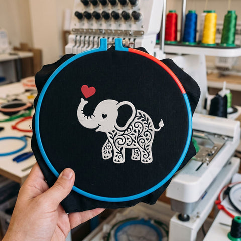 Cute Floral Elephant Embroidery Design – Baby Elephant with Heart Boho Animal Machine Embroidery File Embroidery/Applique DESIGNS PatternFeed8 