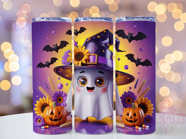 Cute Floral Ghost Halloween Tumbler Wrap, Halloween Sublimation Design, 20oz Spooky Cup Wrap, Cute Ghost & Flowers Wrap, Pastel Halloween Tumbler, Whimsical Fall Drinkware, Cottagecore Halloween Wrap Sublimation SvggirlplusArt 