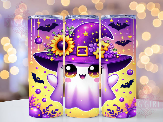 Cute Floral Ghost Halloween Tumbler Wrap, Halloween Sublimation Design, 20oz Spooky Cup Wrap, Cute Ghost & Flowers Wrap, Pastel Halloween Tumbler, Whimsical Fall Drinkware, Cottagecore Halloween Wrap Sublimation SvggirlplusArt 