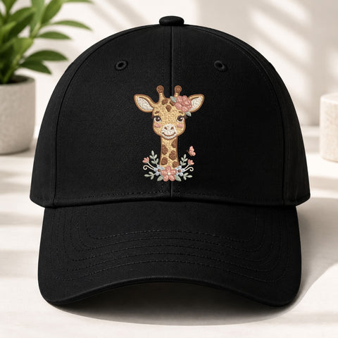 Cute Floral Giraffe Machine Embroidery Design – Baby Girl Giraffe with Flowers & Butterfly Embroidery File Embroidery/Applique DESIGNS PatternFeed8 