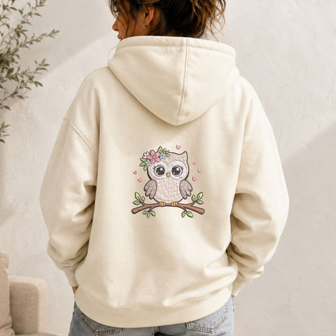Cute Floral Owl Machine Embroidery Design – Woodland Owl with Flowers Embroidery File Embroidery/Applique DESIGNS PatternFeed8 