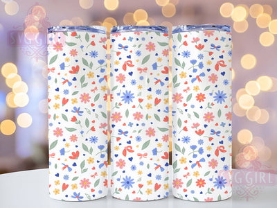 Cute Floral Pattern 20oz Tumbler, Floral Tumbler Design, Cute Flower Mug, Colorful Pattern Cup, Whimsical Bloom Drinkware, Artistic Garden Style, Playful Petal Cup, Vintage Floral Humor Sublimation SvggirlplusArt 