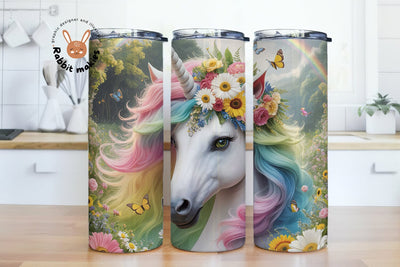 Cute Floral Pony Tumbler Wrap, 20 oz Skinny Tumbler Sublimation Design, Pony Tumbler PNG Sublimation Rabbitmakies 