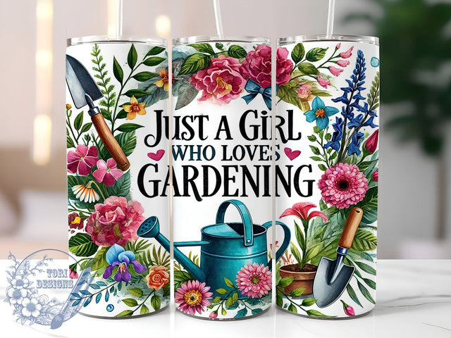 Cute Flower Lover Garden Tumbler Wrap, Gardening Tumbler, Flower Lover, 20oz Tumbler, Sublimation Wrap, Plant Lover Gift, Garden Decor, Cute Gardening Mug Sublimation ToriDesigns 