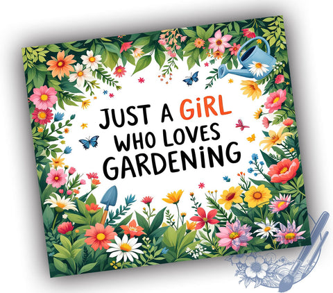 Cute Flower Lover Garden Tumbler Wrap, Gardening Tumbler, Flower Lover, 20oz Tumbler, Sublimation Wrap, Plant Lover Gift, Garden Decor, Cute Gardening Mug Sublimation ToriDesigns 