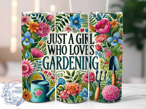 Cute Flower Lover Garden Tumbler Wrap, Gardening Tumbler, Flower Lover, 20oz Tumbler, Sublimation Wrap, Plant Lover Gift, Garden Decor, Cute Gardening Mug Sublimation ToriDesigns 