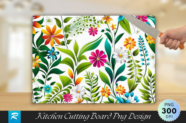 Cute Flower Pattern Cutting Board Sublimation Regulrcrative 
