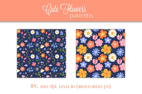Cute Flowers Digital Paper | Floral Patterns Collection for Scrapbooking, Craft, Designs | Blossom Background | Bloom JPG | Digital Download Digital Pattern AnnaViolet_store 